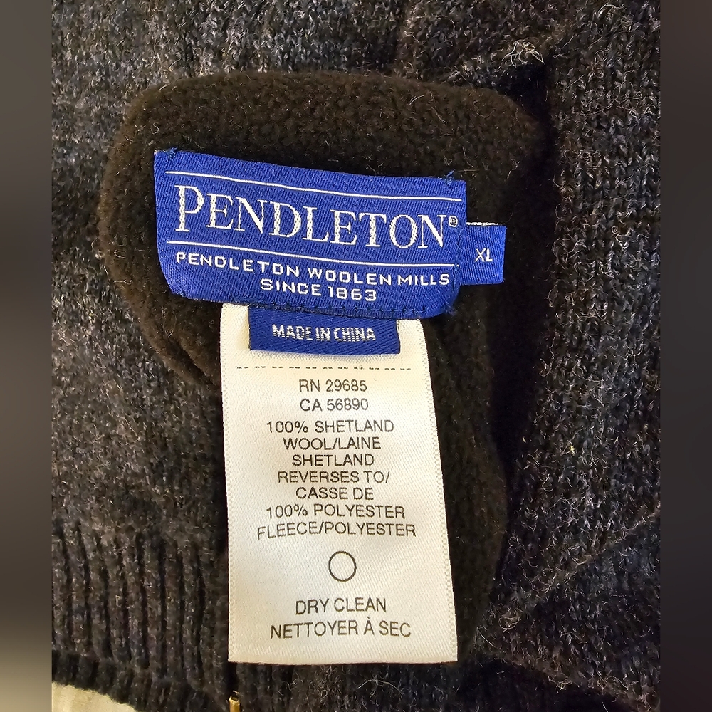 Pendleton Double Zip Reversible Shetland Wool And Fleece Vest Men's XL - Picture 3 of 10